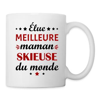 Élue meilleure maman skieuse, fête des mères - Mug blanc - blanc - Droite