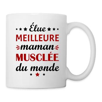 Élue meilleure maman musclée, fête des mères - Mug blanc - blanc - Droite