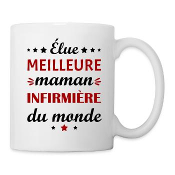 Élue meilleure maman infirmière, fête des mères - Mug blanc - blanc - Droite