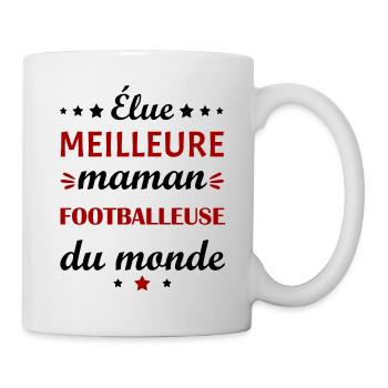 Élue meilleure maman footballeuse, fête des mères - Mug blanc - blanc - Droite