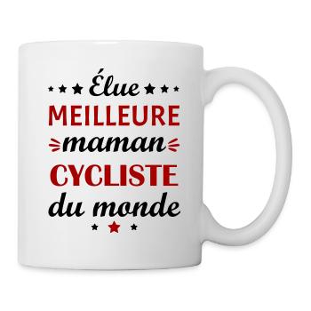 Élue meilleure maman cycliste, fête des mères - Mug blanc - blanc - Droite
