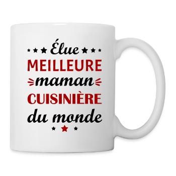 Élue meilleure maman cuisinière, fête des mères - Mug blanc - blanc - Droite
