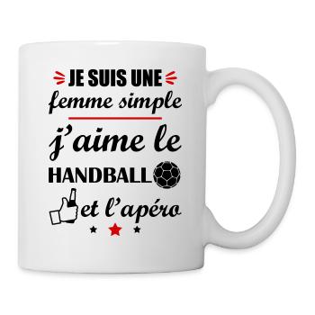 Femme simple handball apéro, fête des mères - Mug blanc - blanc - Droite