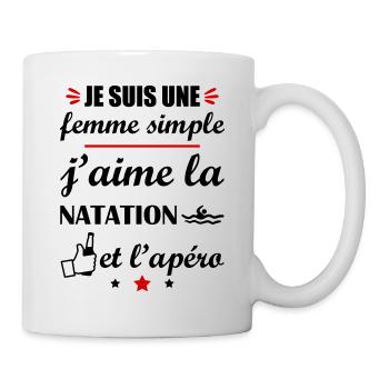 Femme simple natation apéro, fête des mères - Mug blanc - blanc - Droite