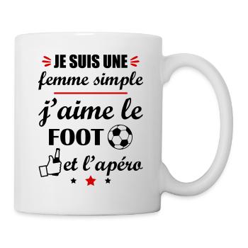 Femme simple foot apéro, fête des mères - Mug blanc - blanc - Droite