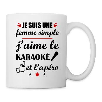 Femme simple karaoké apéro, fête des mères - Mug blanc - blanc - Droite