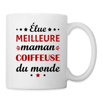Élue meilleure maman coiffeuse, fête des mères - Mug blanc - blanc - Droite