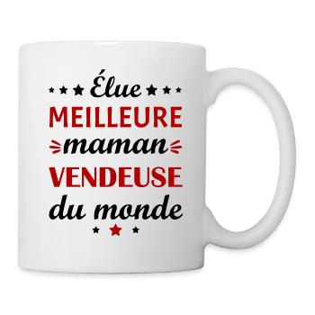 Élue meilleure maman vendeuse, fête des mères - Mug blanc - blanc - Droite