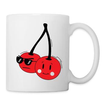 Refroidir deux cerises rouges - Mug blanc - blanc - Droite