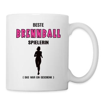 Brennball Spielerin Beste Brennballerin Geburtstag - Tasse - Weiß - Rechts