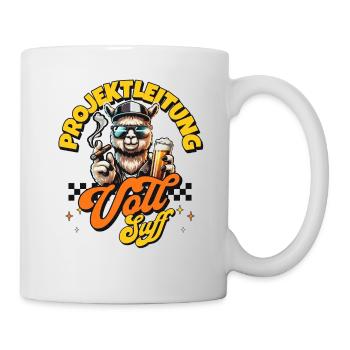 Projektleitung vollsuff Party Bier - Tasse - Weiß - Rechts