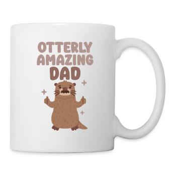 Funny Otter With Mustache Otterly Amazing Dad Pun - Mug - white - Right