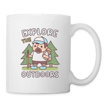 Mignon Randonnée Explorez le plein air Dessin animé - Mug blanc - blanc - Droite