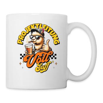 Projektleitung vollsuff Bier Saufen - Tasse - Weiß - Rechts