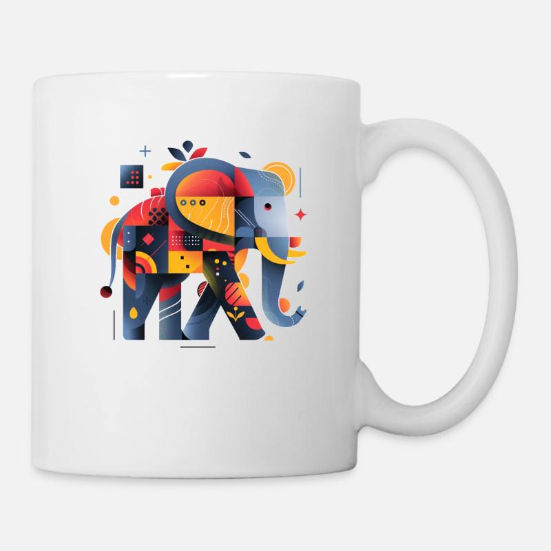 Elephant | abstract artwork - Mug - white