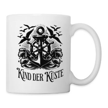 Kind der Küste schwarz, Meer, Wellen, Urlaub - Tasse - Weiß - Rechts