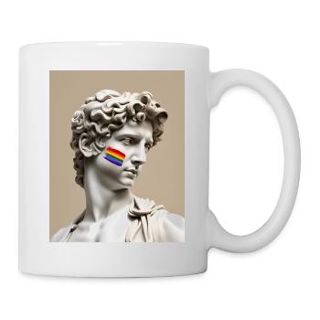 Fierté subtile Michelangelo David Art + L’amour est l’amour - Mug blanc - blanc - Droite
