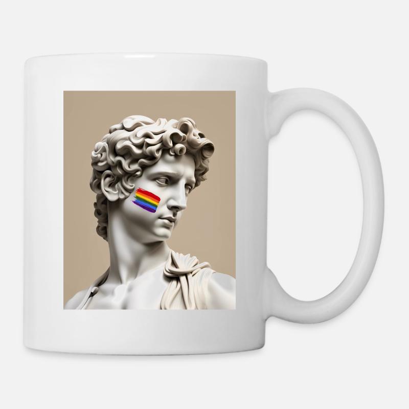 Subtiler Stolz Michelangelo David Kunst + Liebe ist Liebe - Tasse - Weiß
