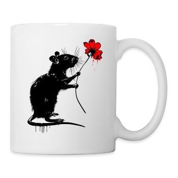 Rat with flower - Mug - white - Right