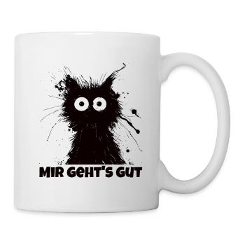 Sarkastische Katze Mir geht's gut lustiger Spruch - Tasse - Weiß - Rechts