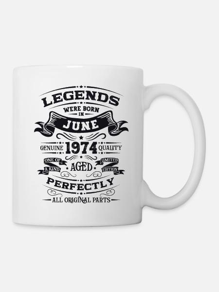 50th Birthday Original June 1974 Born 1974 - Mug - white
