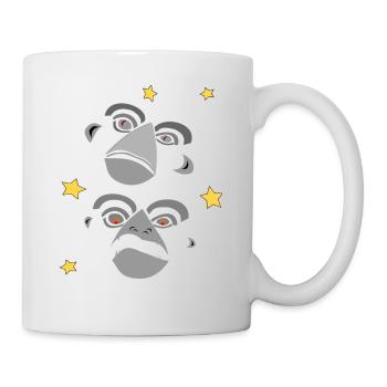 Two monkey faces screaming - Mug - white - Right