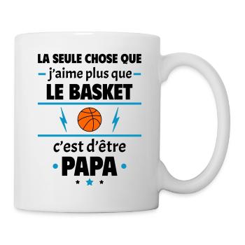 Plus que le basket c'est d'être papa, noël - Mug blanc - blanc - Droite