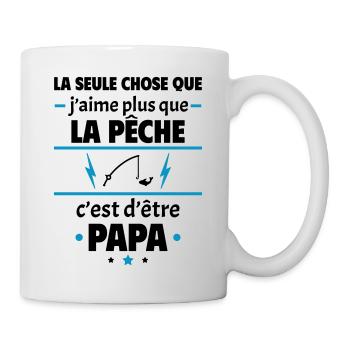 Plus que la pêche c'est d'être papa, noël - Mug blanc - blanc - Droite