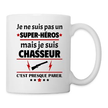 Pas un super-héros mais chasseur, fête des pères - Mug blanc - blanc - Droite