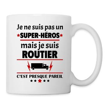 Pas un super héros mais routier, fête des pères - Mug blanc - blanc - Droite