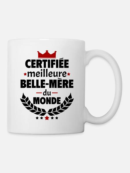 Certifiée meilleure belle mère du monde, noël - Mug blanc - blanc