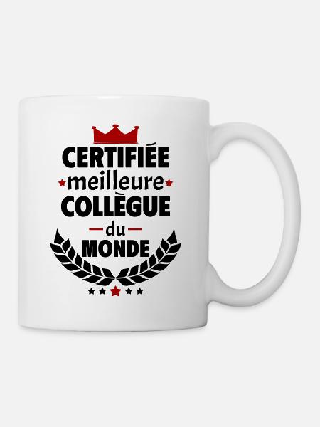 Certifiée meilleure collègue du monde, noël - Mug blanc - blanc