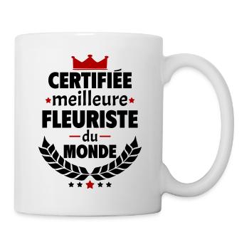 Certifiée meilleure fleuriste du monde, noël - Mug blanc - blanc - Droite