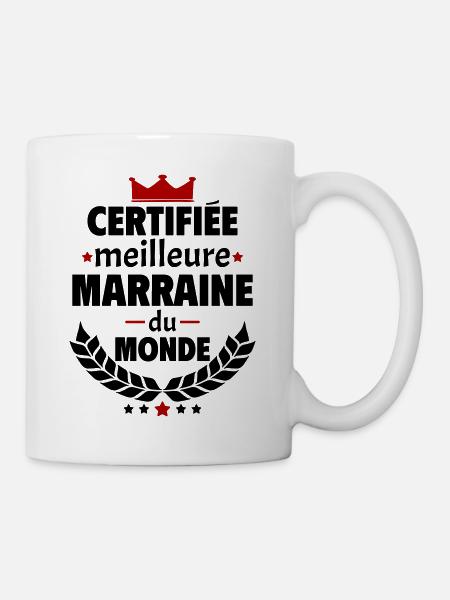 Certifiée meilleure marraine du monde, noël - Mug blanc - blanc