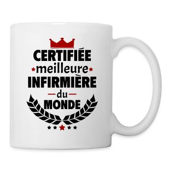 Certifiée meilleure infirmière du monde, noël - Mug blanc - blanc - Droite