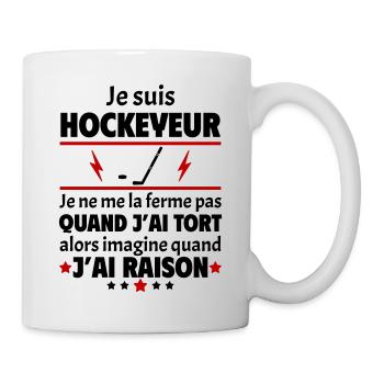 Je suis hockeyeur,hockey, fête des pères, noël - Mug blanc - blanc - Droite