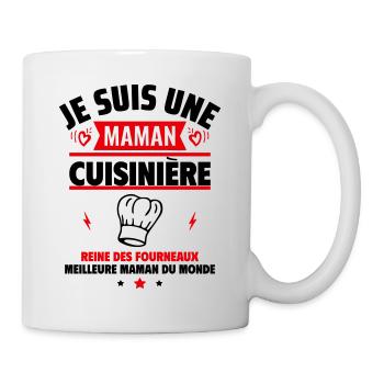 Maman cuisinière, Cadeau fête des mères - Mug blanc - blanc - Droite