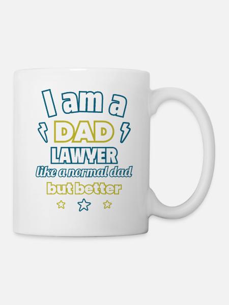 Ich bin ein Papa Anwalt, wie ein normaler Papa - Tasse - Weiß
