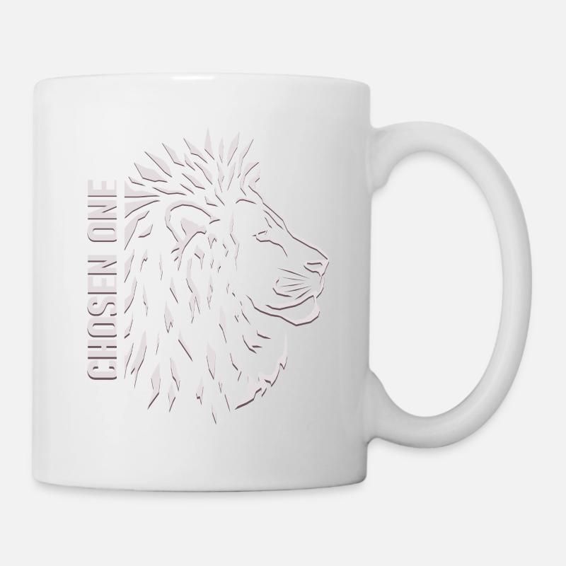 Auserwählter – Stilisierter Löwenkopf - Tasse - Weiß