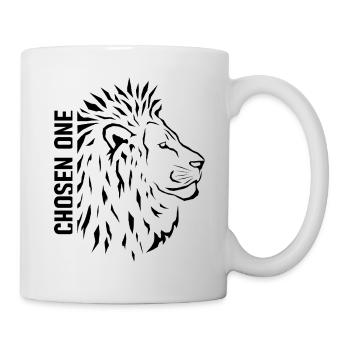 Chosen One – Tête de lion stylisée Noir - Mug blanc - blanc - Droite
