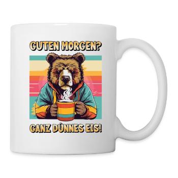 Good morning very thin bear coffee funny - Mug - white - Right