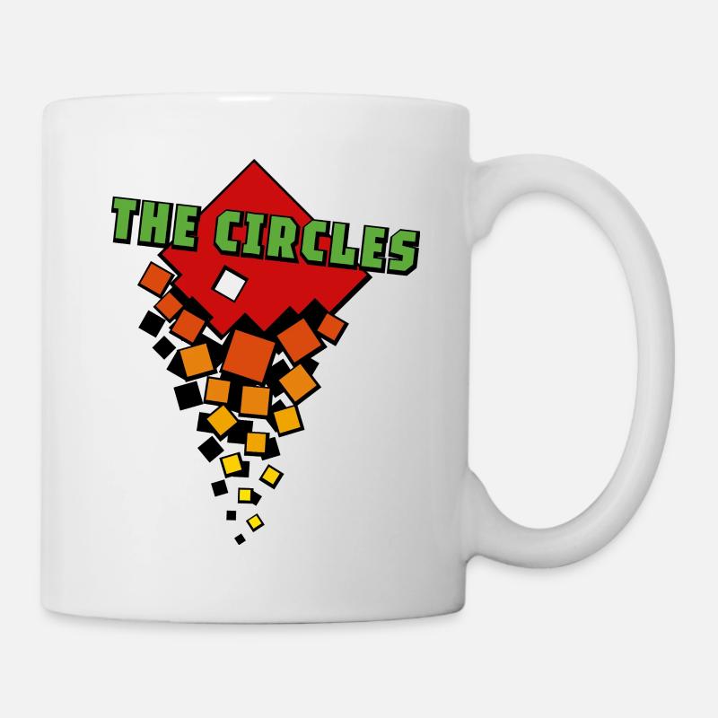 Carrés oranges Cercles verts - Mug blanc - blanc