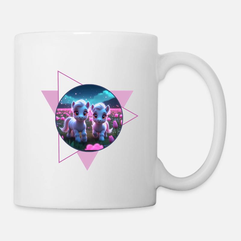 Zwei süße Ponys - Tasse - Weiß