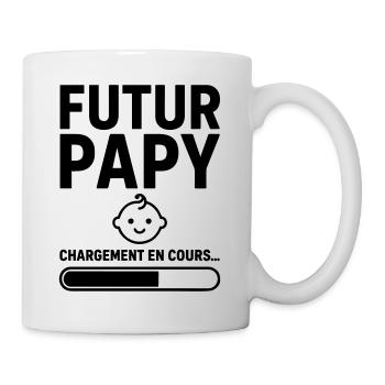 Annonce grossesse Futur papy 2026 Papi pépé - Mug blanc - blanc - Droite