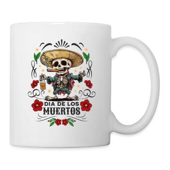 Dia De Los Muertos Totenkopf Totenschädel Tequilla - Tasse - Weiß - Rechts