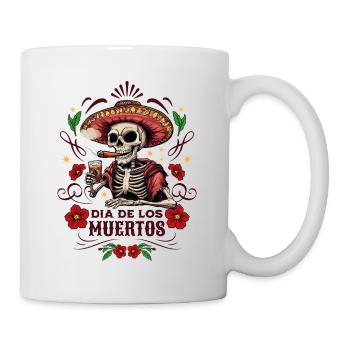 Dia De Los Muertos Totenkopf Totenschädel Tequilla - Tasse - Weiß - Rechts