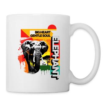 Éléphant Afrique Safari Nature sauvage Aquarelle Art - Mug blanc - blanc - Droite