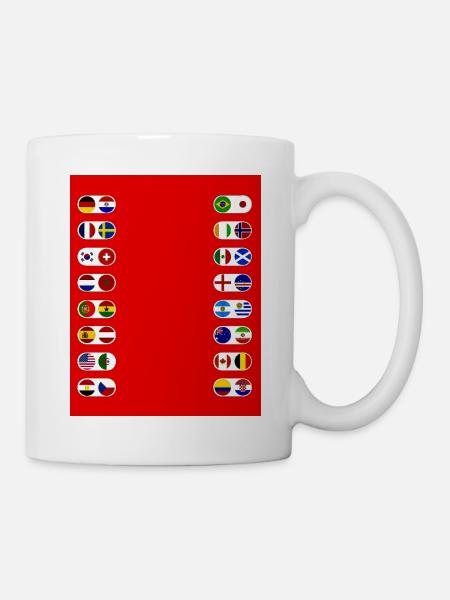Internationale Flaggen-Collage - Tasse - Weiß
