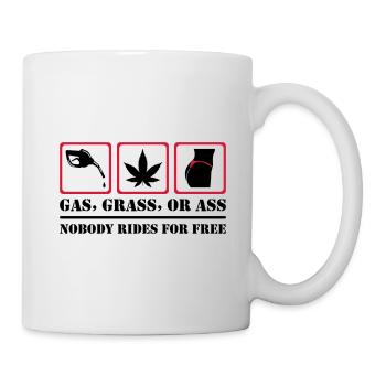 Nobody Rides For Free - Tasse - Weiß - Rechts