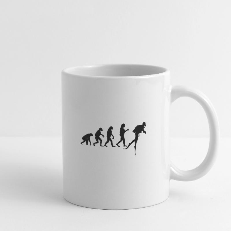 Plongée Evolution Plongeur Plongée Eau Drôle Mug blanc